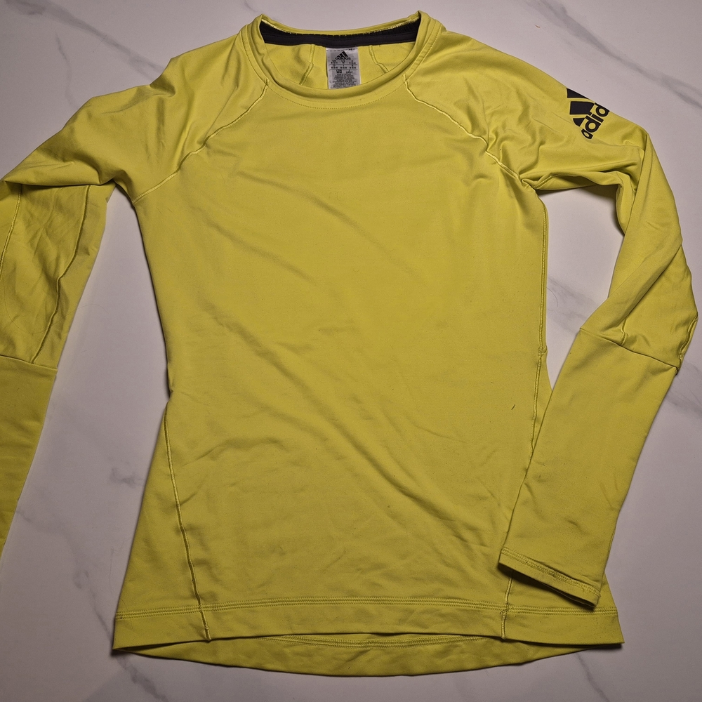 Adidas Women's Bright Yellow Long Sleeve Tee